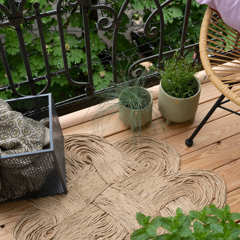 Jute Teppich DIY und Tischset + Wie berechnet man die Länge eines