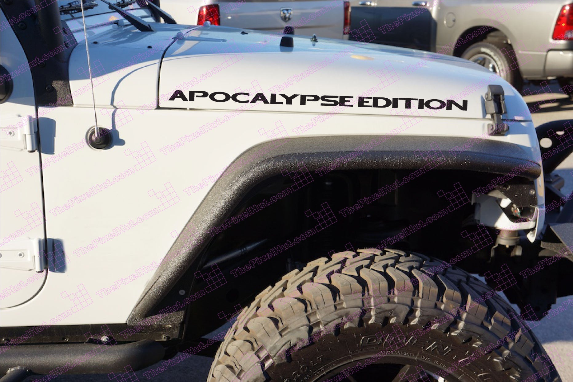 Jeep Wrangler Custom Apocalypse Edition Hood Vinyl Decals | The Pixel Hut