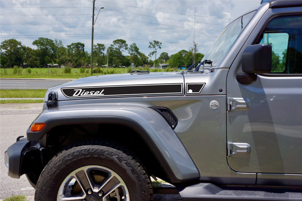 DIESEL Retro Side Hood Decals for your Jeep Wrangler JL Multi Color | The  Pixel Hut