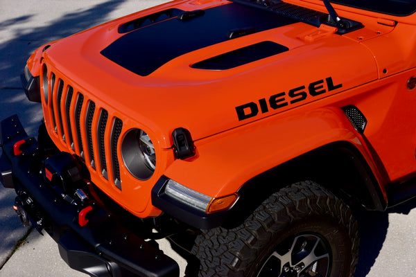 DIESEL Side Hood Decal Graphics for the Wrangler JL 2019+ | The Pixel Hut