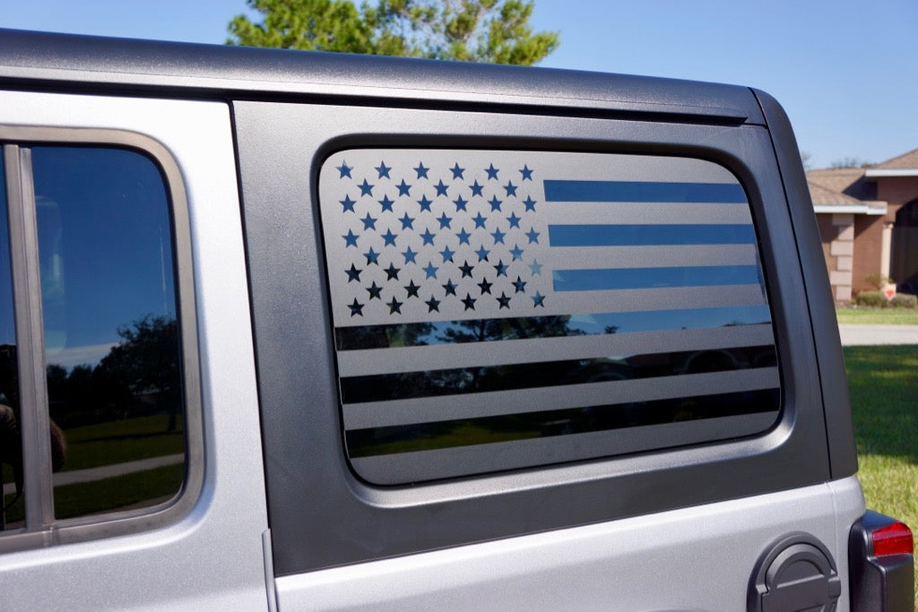 Jeep Wrangler JK USA Flag Side Window Decals | The Pixel Hut