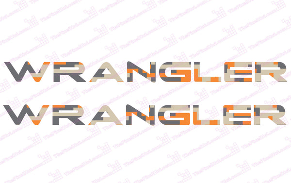 Extra Large Jeep Wrangler Orange Digital Camo Hood Decals for Wrangler ...