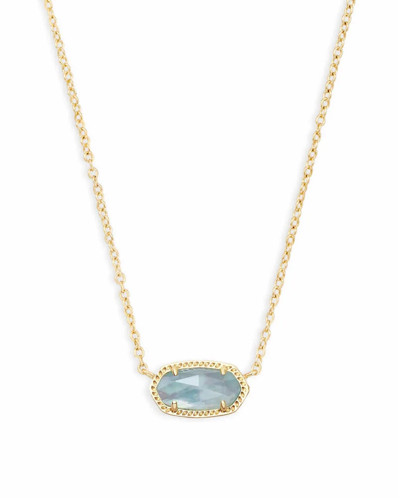 Kendra Scott Elisa Gold Pendant Necklace in White Kyocera Opal •  Impressions Online Boutique