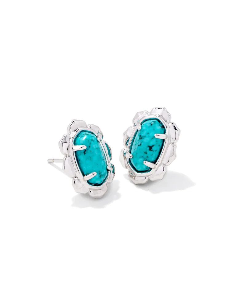 Kendra Scott Ari Heart Gold Stud Earrings In Turquoise Magnesite