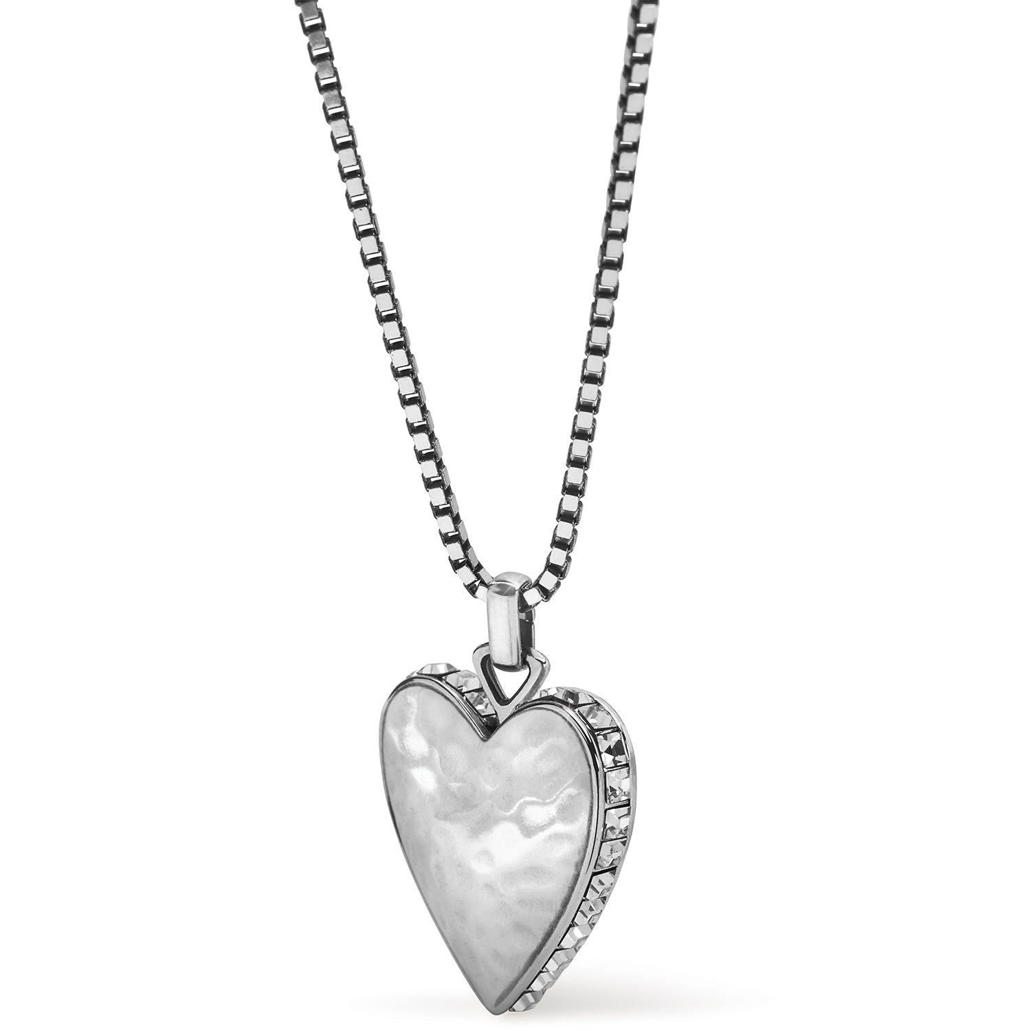 Brighton Silver Heart with Flower Crystals Necklace N1 – Jayne's Jewelry Box
