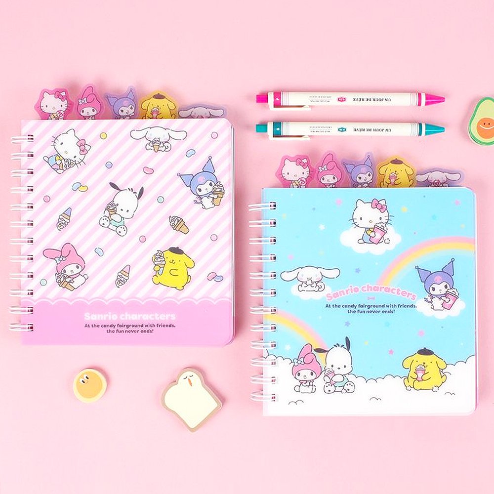 Sanrio Characters 3-Section Index Notebook Type A