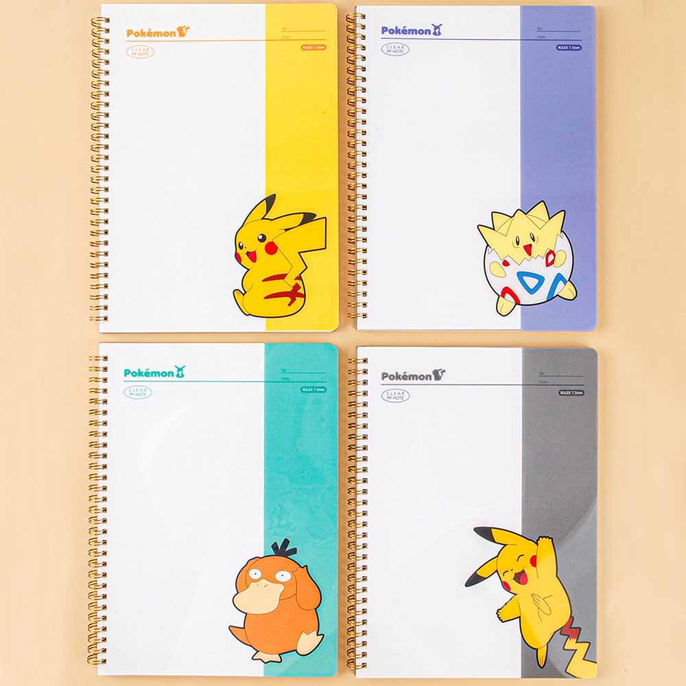 Pikachu Blank(Un-Ruled) Spiral Notebook 1PC(Random  Color-Red/Navy/Purple/Blue)