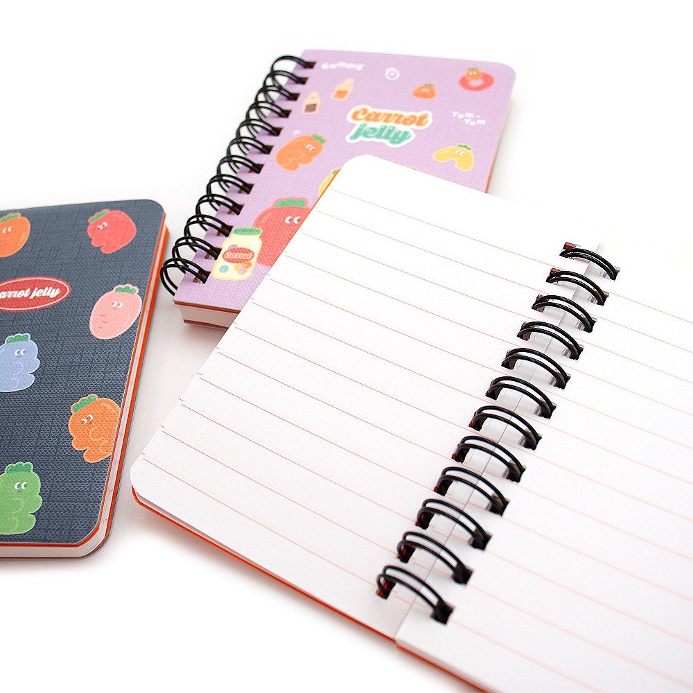 Pinkfoot Cute Carrot Un-Ruled Spiral Stationery Mini Sketchbook Drawing Pad 1pc (Jelly)