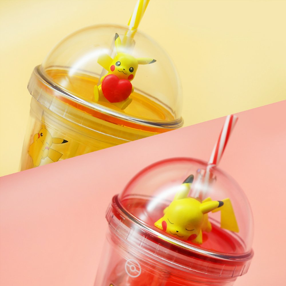 Winnie The Pooh 470ml Clear Tumbler with Straw