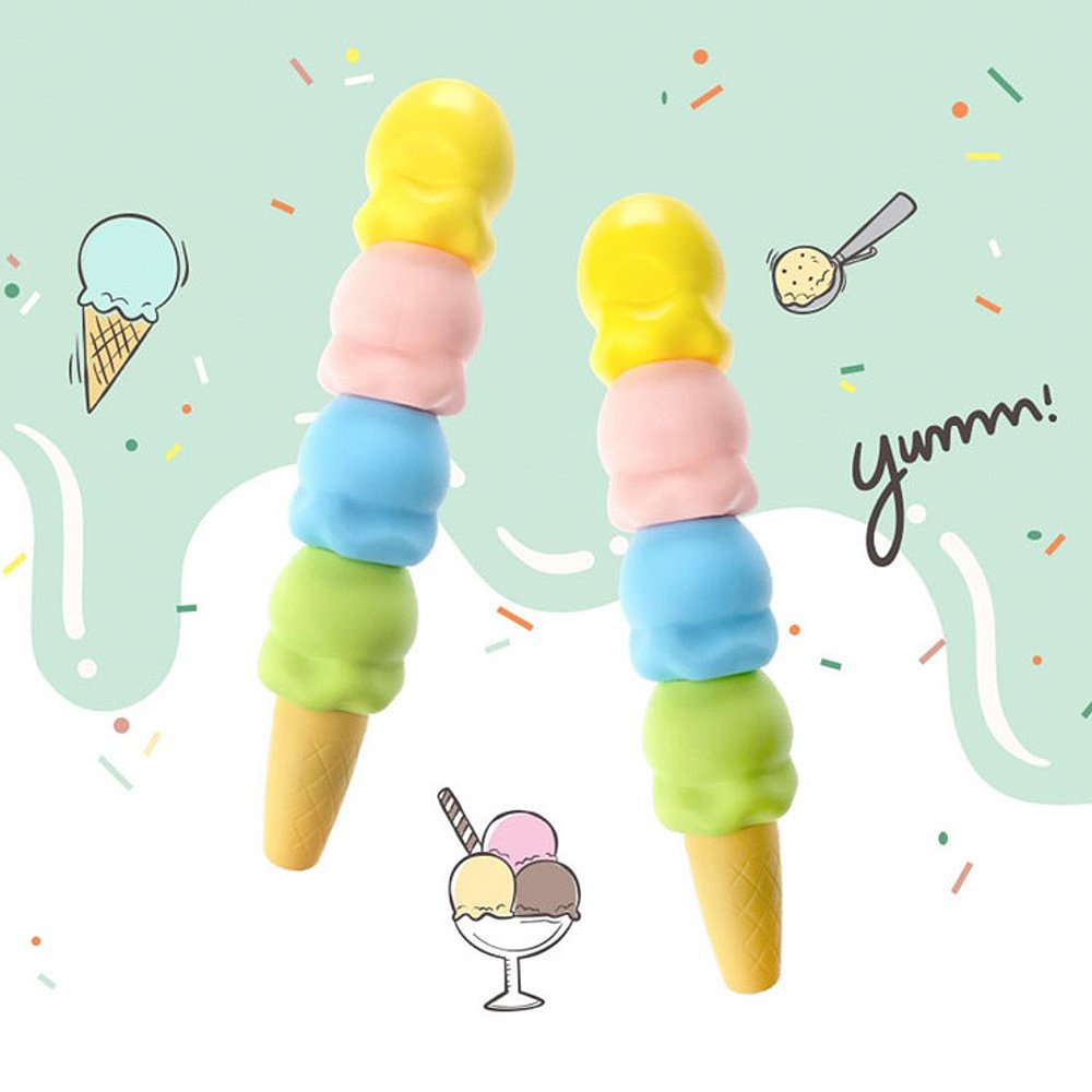 Stackable Ice Cream Scoop Crayons: Sented and erasable crayons