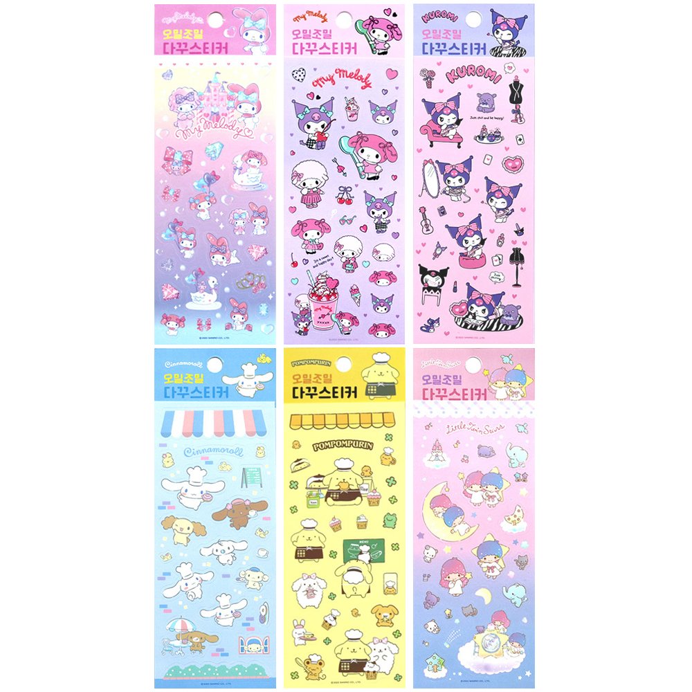 Sanrio Characters Long Deco Stickers Set : Aurora Type A