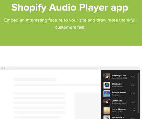 on site audio player for Shopify