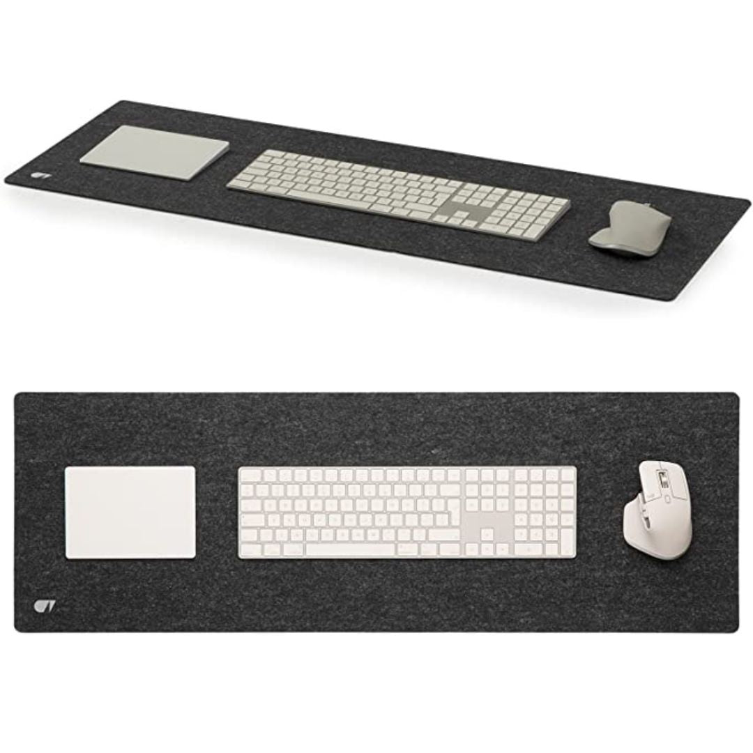 DawnTrees Grey Felt Desk Pad, Extra Large Keyboard Mat, Mouse Pad