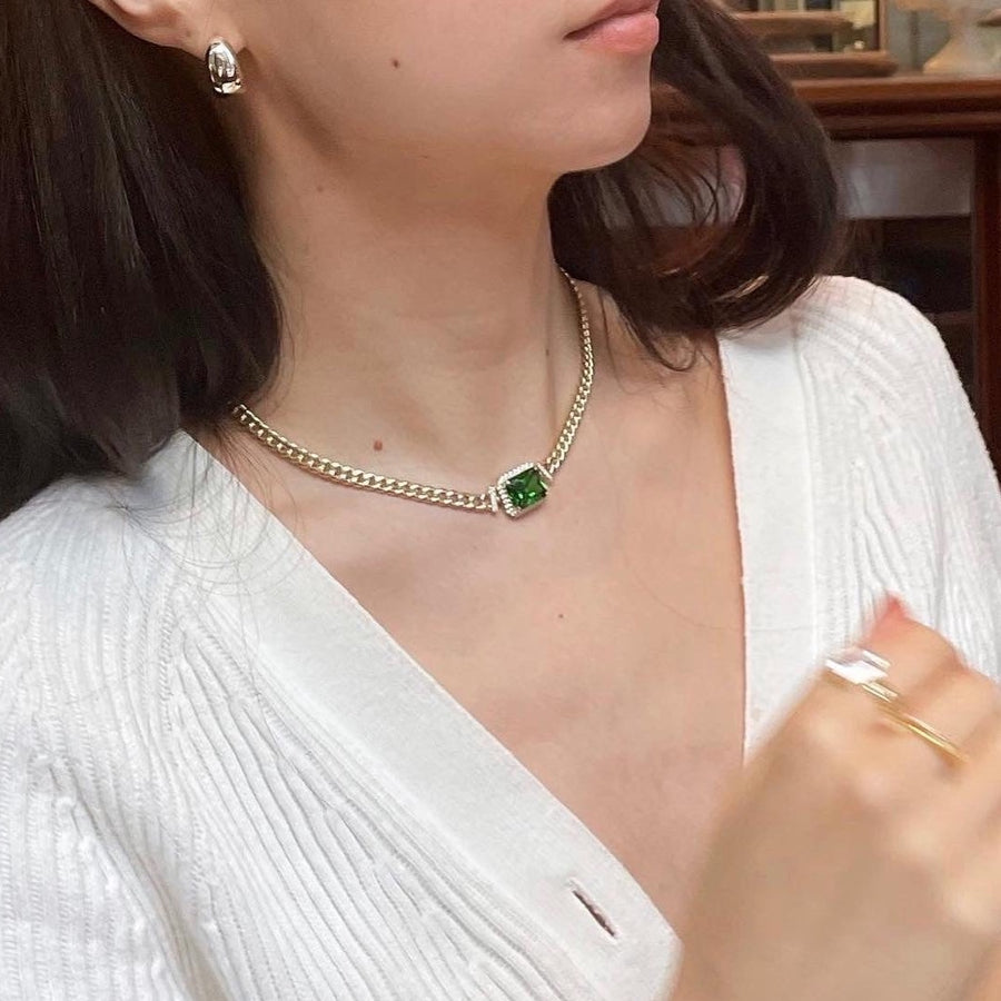 emerald chain necklace