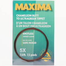 Maxima Chameleon Butt Knotless Tapered Leader 7X 7.5ft – Tangled Tackle Co