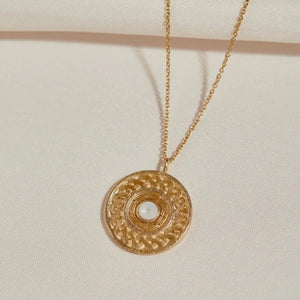 Mother of Pearl Medallion Necklace - Plaza Health Foods