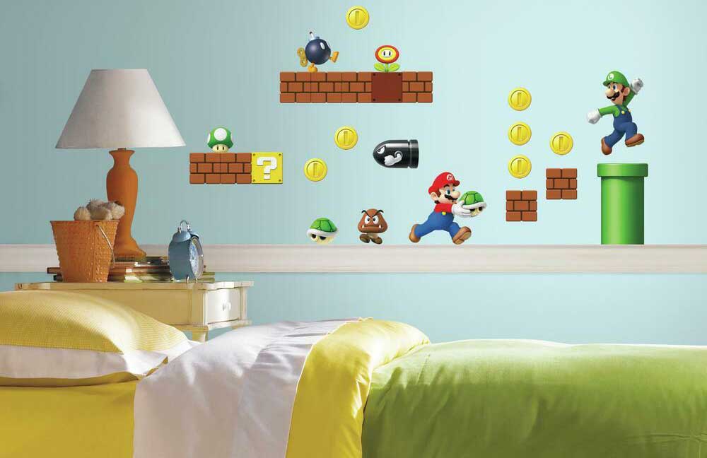 Album e stickers Nintendo- Nintendo Super Mario Brothers Adesivi Murali  Medi