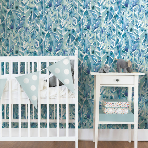 coloribbon peel and stick blue geometic pattern wallpaper