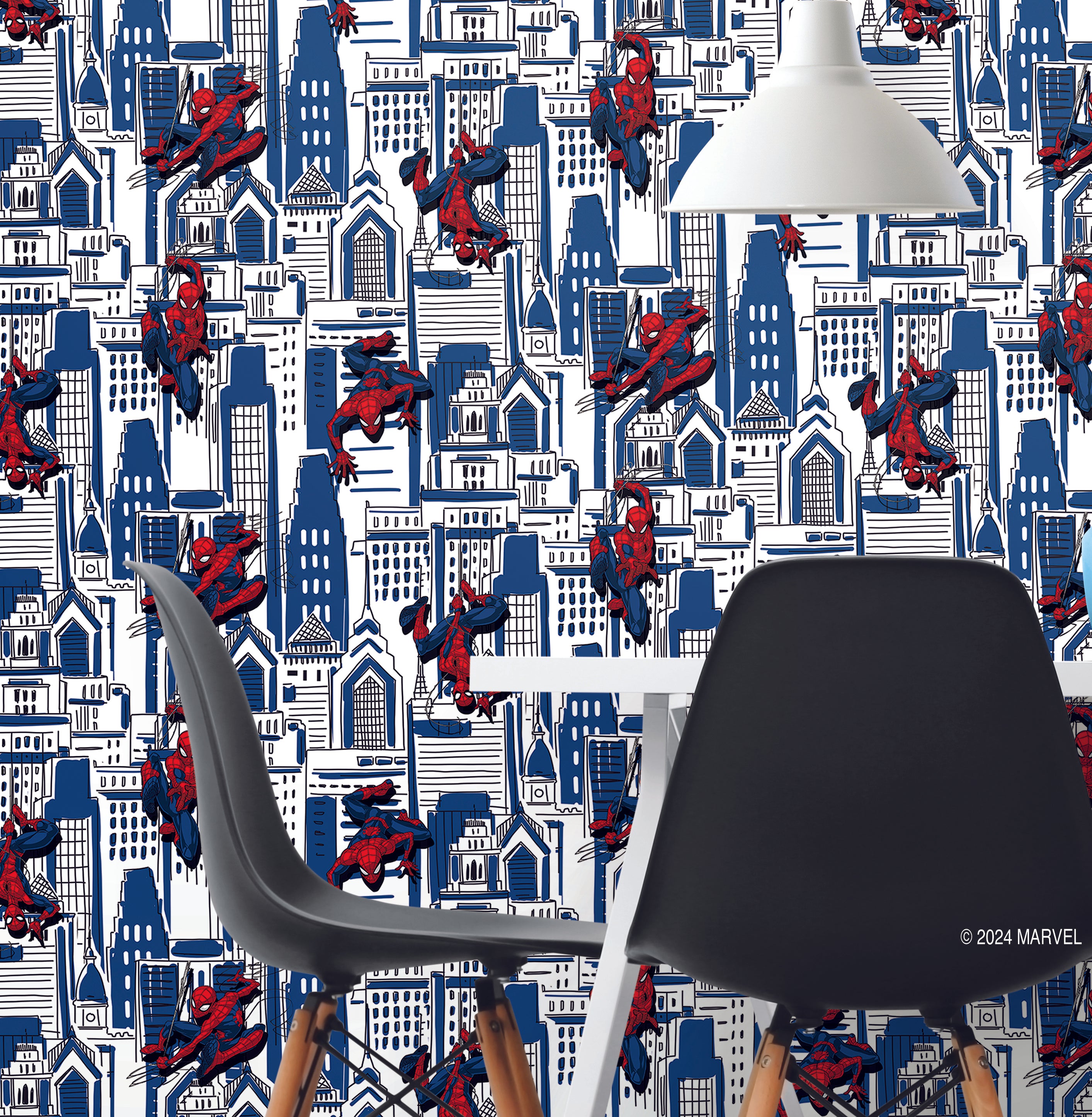 Spider-Man Cityscape Peel And Stick Wallpaper