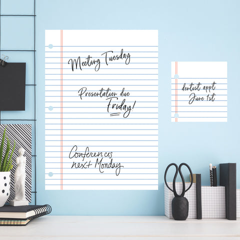 Notebook Paper Dry Erase Wall Decals
