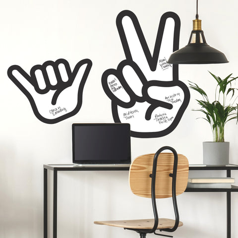 Peace Hand Dry Erase Giant Wall Decals