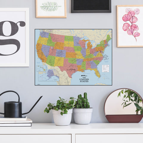 Dry Erase US Map Giant Wall Decal
