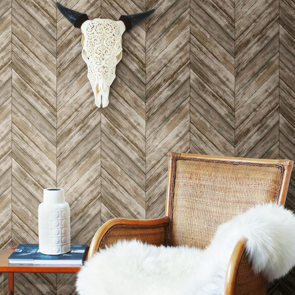 Herringbone Wood Boards Peel And Stick Wallpaper Roommates Decor