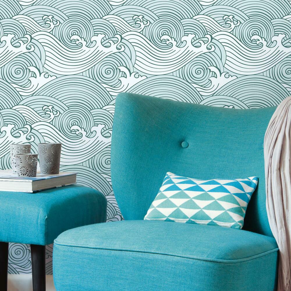 ASIAN WAVES PEEL & STICK WALLPAPER