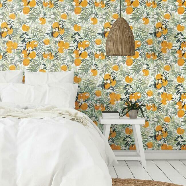 Orange Blossom Peel and Stick Wallpaper
