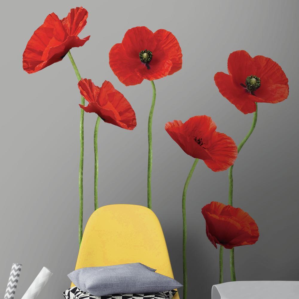 Poppies at Play Giant Wall Decals
