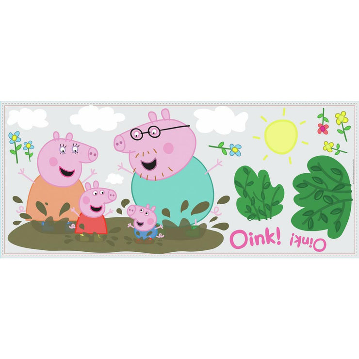 Peppa Pig and Family Muddy Puddles Giant Wall Decals – RoomMates Decor