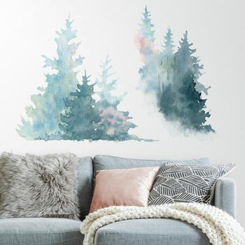 Vinyl Wall Decal Tall Tree Leaves Living Room Nature Forest Stickers M —  Wallstickers4you