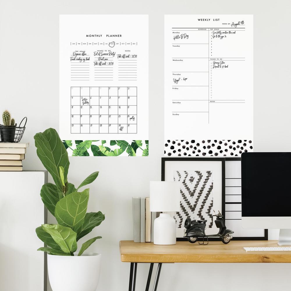 MONTHLY AND WEEKLY PLANNER DRY ERASE PEEL AND STICK GIANT WALL DECALS