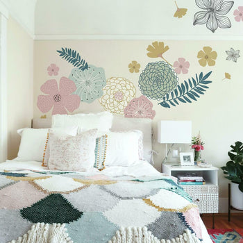 Boho Wall Decal Peel and Stick Wall Decor Floral Wall Decor 