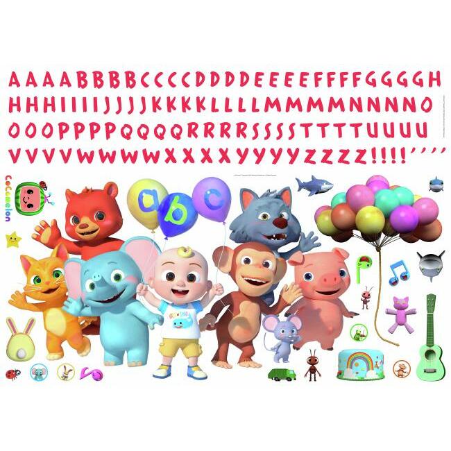 cocomelon wall decals with alphabet roommates decor