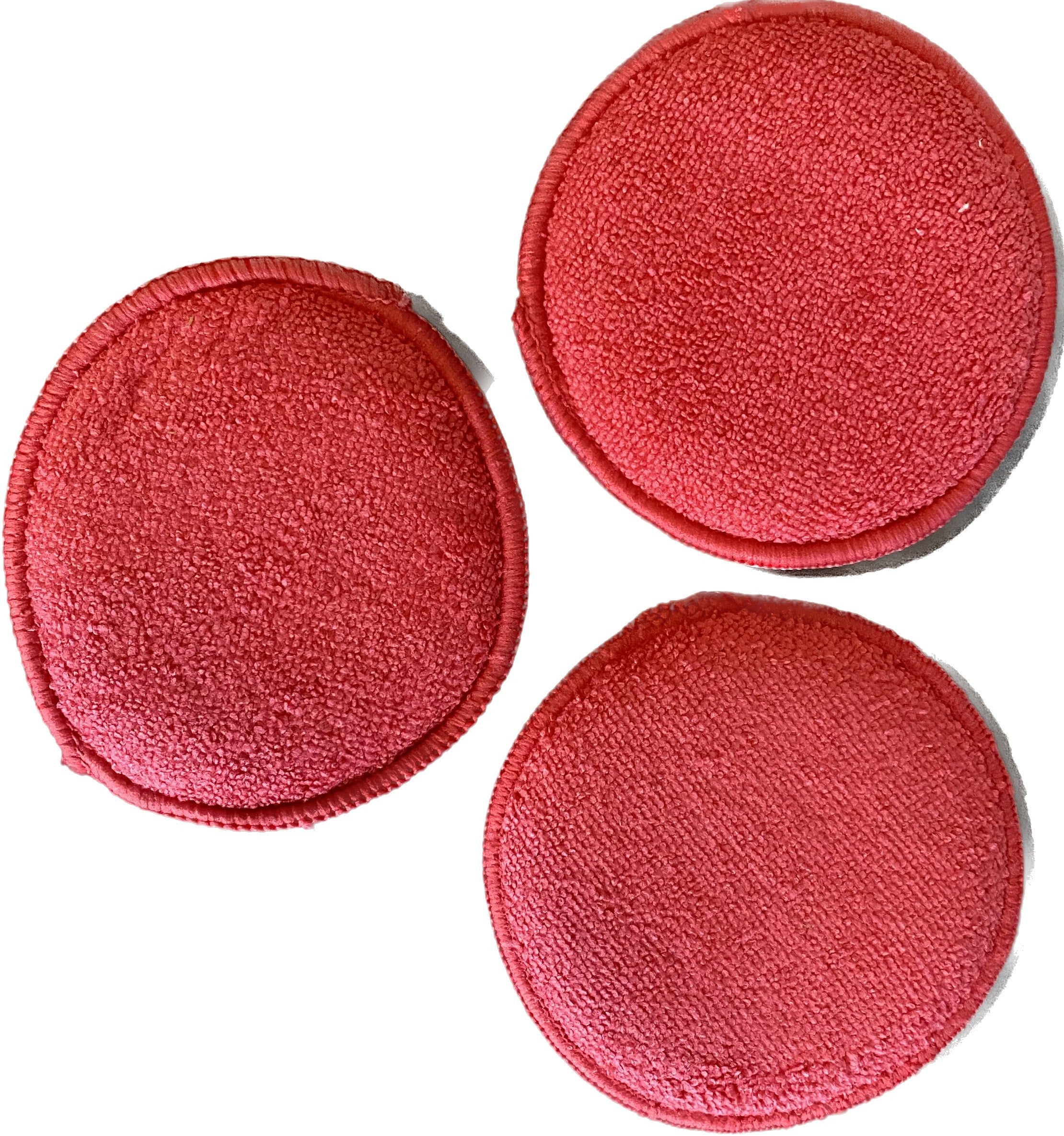 5" ROUND MICROFIBER APPLICATOR RED -3 PACK