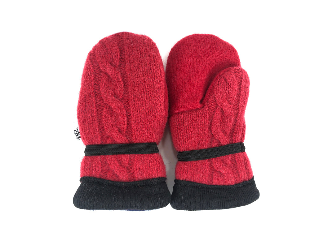 Red Small Kids Lambs Wool Mittens - 3001