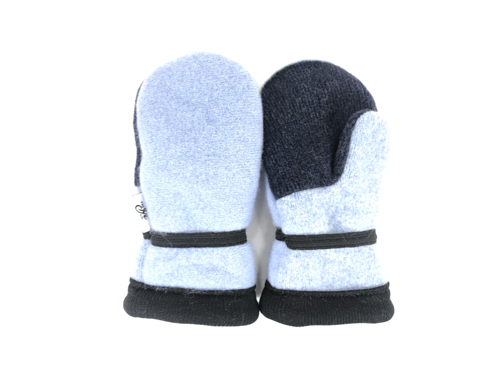 Blue Small Kids Lambs Wool Mittens - 3015