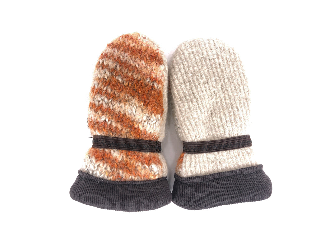 Orange-Tan Babies Lambs Wool Mittens - 3027