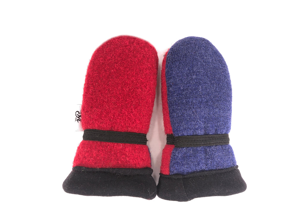 Red-Blue Babies Lambs Wool Mittens - 3032