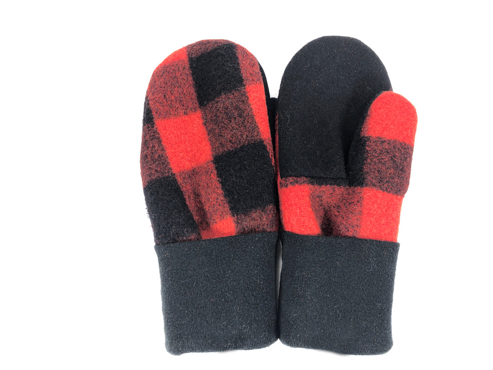 Red-Black Mens Wool Mittens XXL 3264