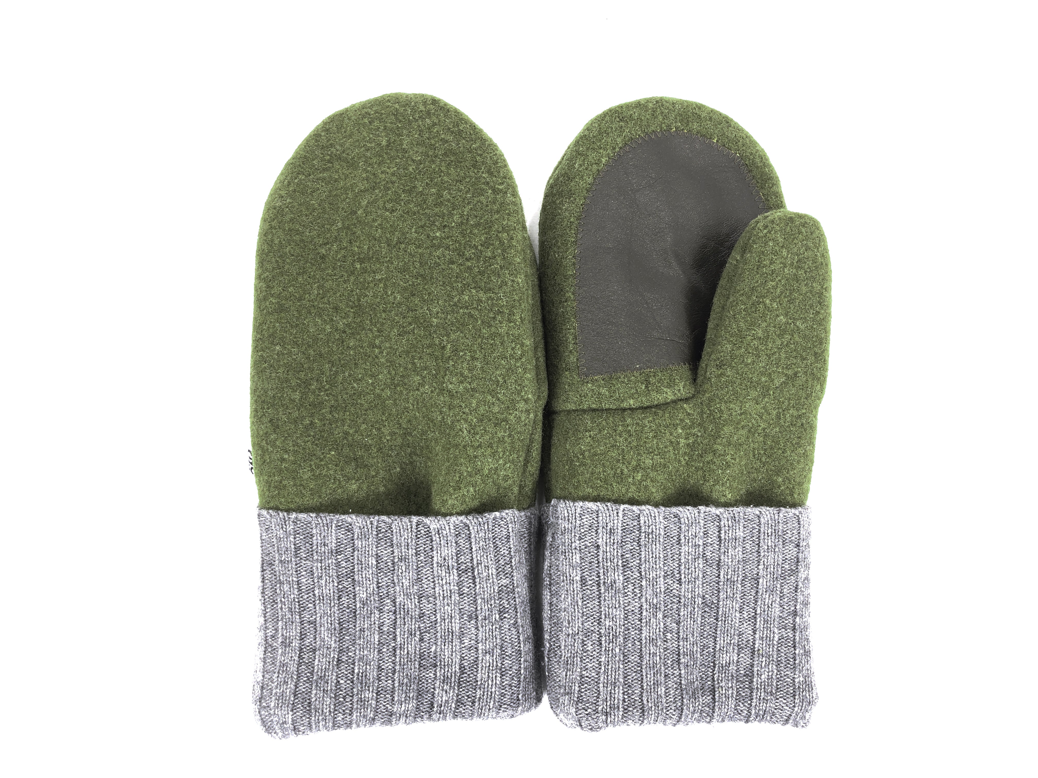 Green-Gray Mens Wool Drivers Mittens XXL 3284