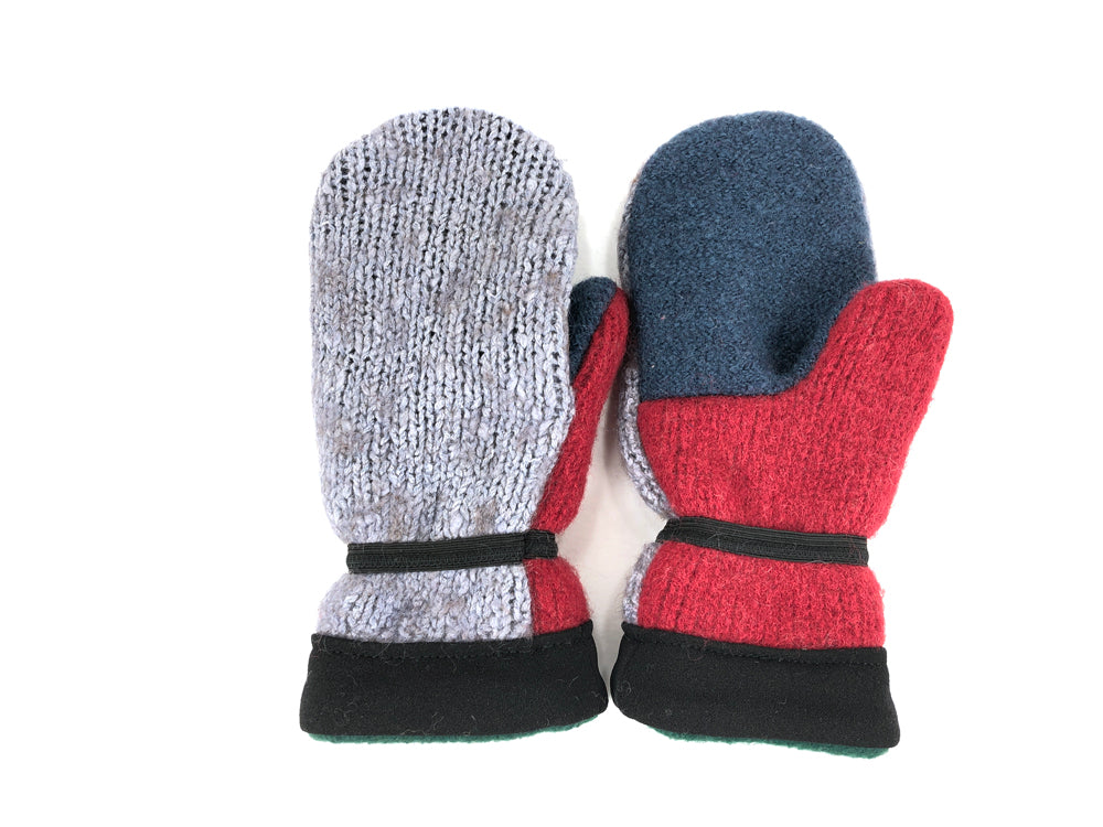 Blue-Red Big Kids Lambs Wool Mittens - 3300