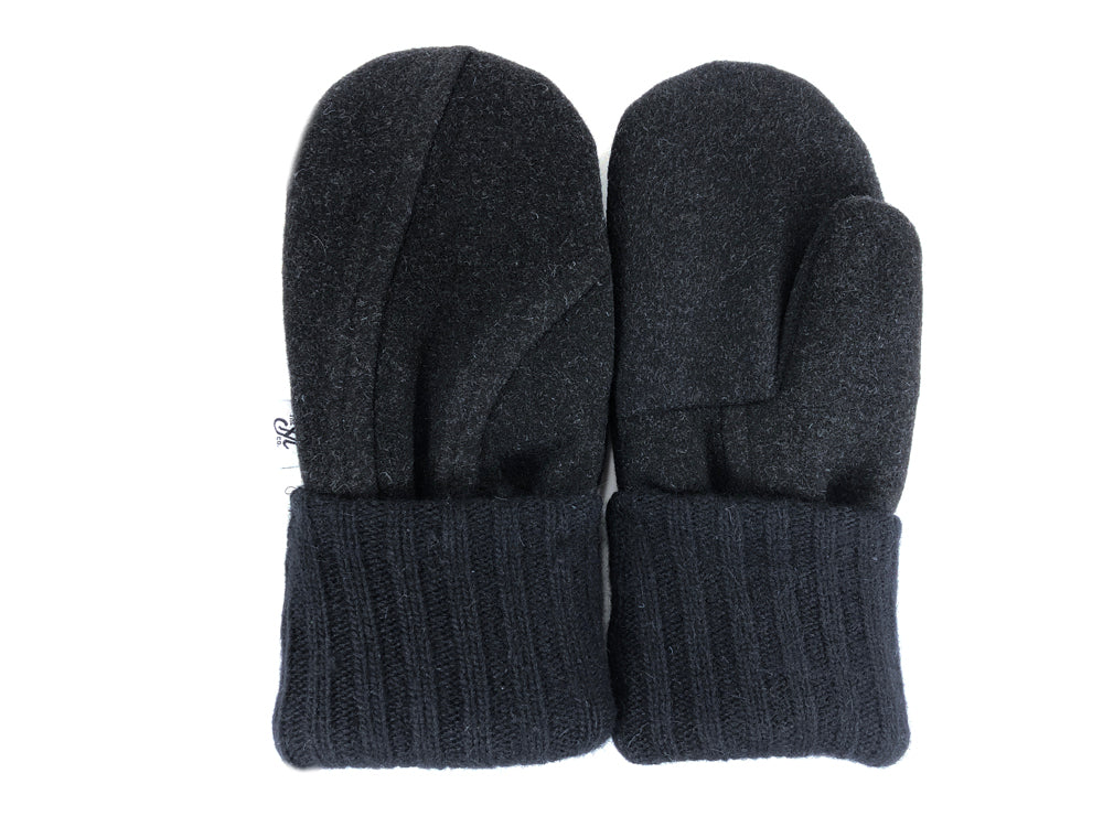 Black Men's Wool Mittens - XL - 3304