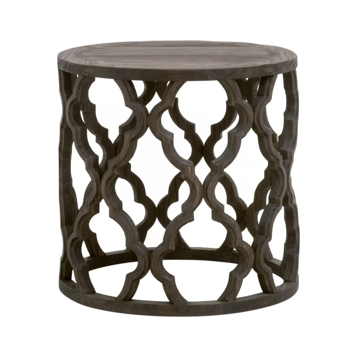 Essentials For Living Clover Large End Table ~ Drift Brown Pine
