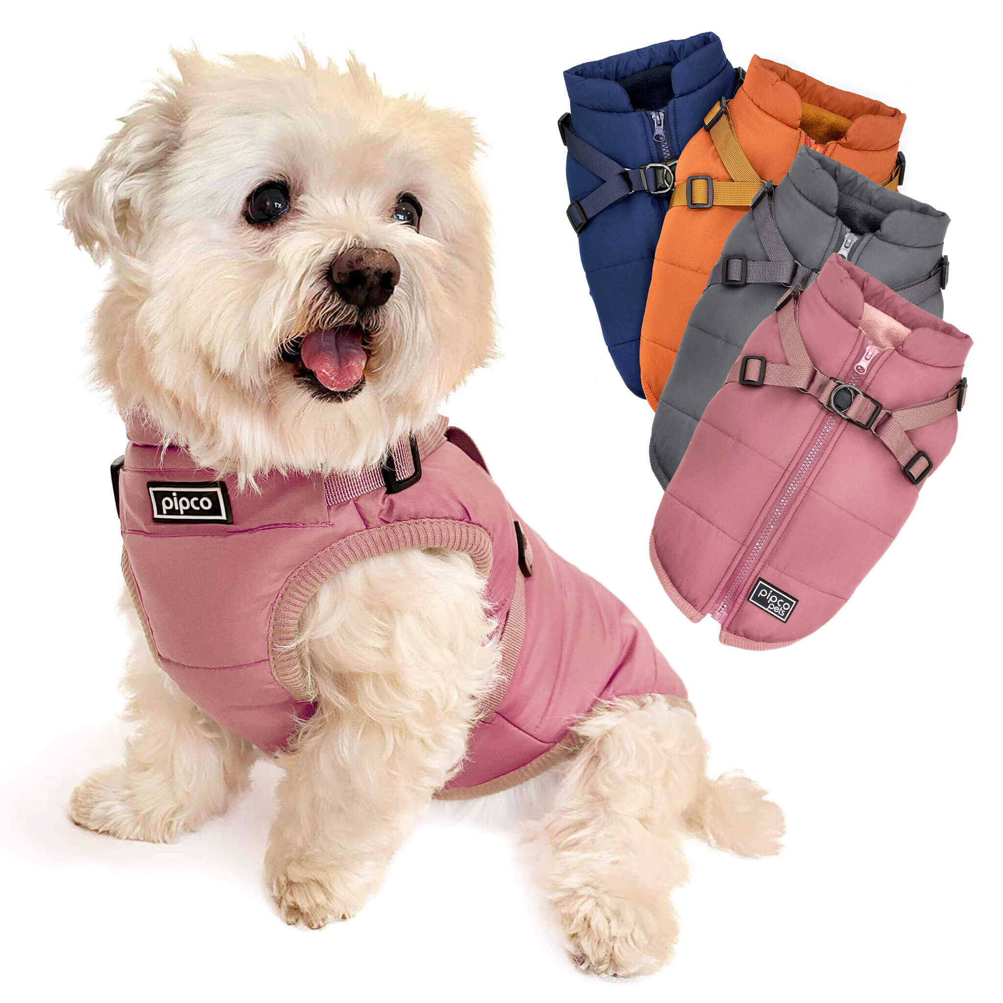 PIPCO PETS - Dog Puffer Jacket with In-Built Harness | Water Resistant Coat - Picture 15 of 20