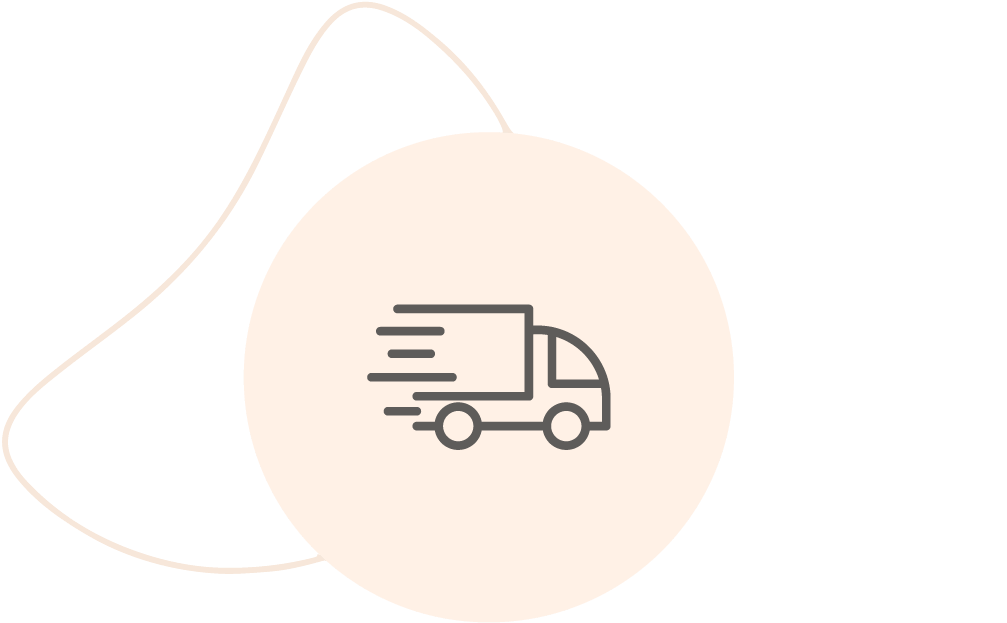 Van icon representing fast shipping times