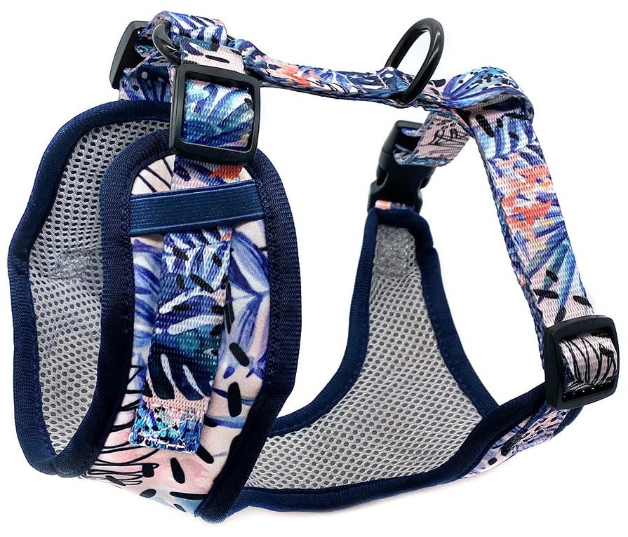 Side view of Pipco Pets Adjustable Harness in tropical print