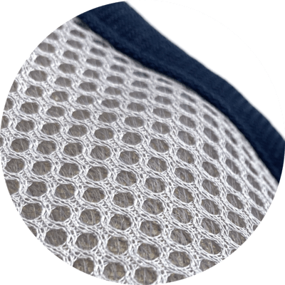 Close up view of harness inner air mesh