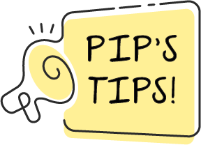 Sign saying Pip's Tips